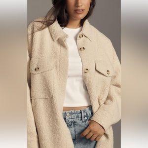 Full sherpa, teddy jacket shacket Size M in tan.